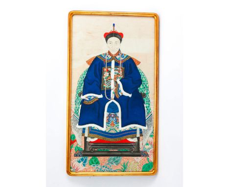 Exceptionally detailed image of Imperial Chinese court official.An extremely fine Chinese late 19th century Qing Dynasty port