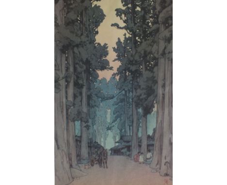 Hiroshi Yoshida (1876-1950) 'Misty Day in Nikko' and 'Cryptomeria Avenue', woodblock print on paper, both signed Hiroshi Yosh