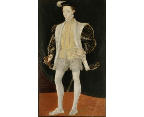 AFTER WIILLIAM SCROTS (Active 1537-1553) A portrait of King Edward VI, gouache, 19th century, 9.5" x 5.5". Provenance: An Imp