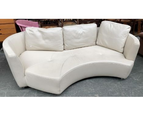 A Roche Bobois 'Tangram' ivory verona leather sofa, approx. 225cmW 