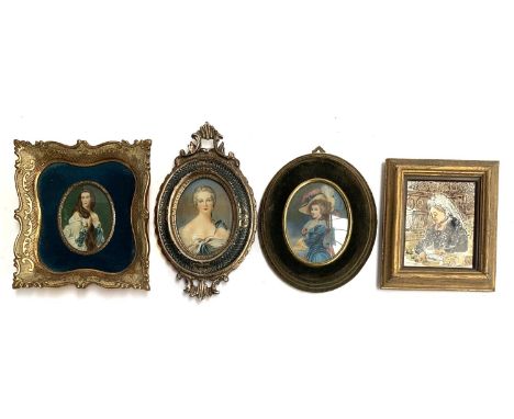 Three portrait miniatures, and one other 