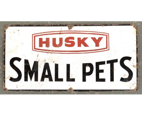 A Husky small pets enamel sign, 31x61cm 