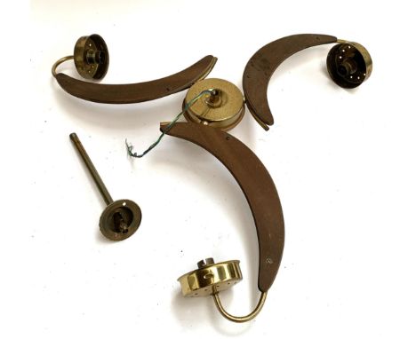 A mid century three arm ceiling light, 63cmW 