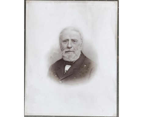 A 19th century portrait of a gentleman, on porcelain, 38x30cm 