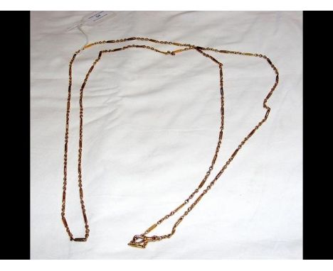 An 18ct gold 75cm long guard chain - 46g CONDITION REPORTseems okminimal wear