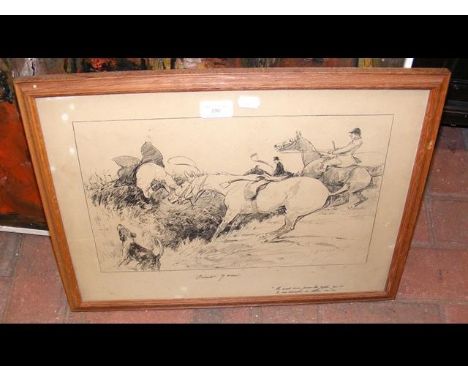 G R ARMOUR - a hunting sketch CONDITION REPORTas per image