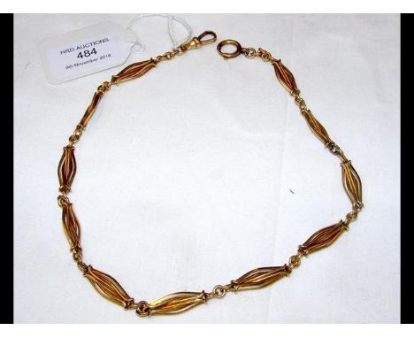 A French gold pocket watch chain (tests 18ct) - 33g CONDITION REPORT40cm long