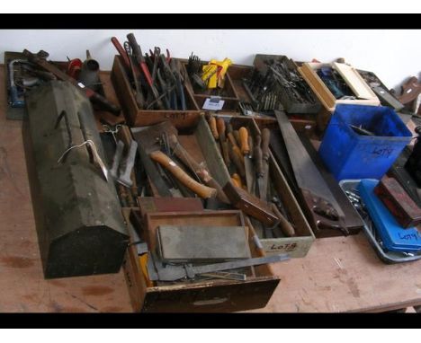 A large quantity of boxes of useful engineering tools, including files, drills, cutters, etc. 