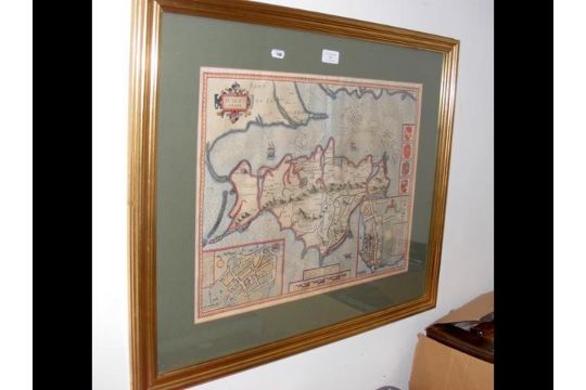 John Speed A 17th Century Hand Coloured Map Of The Isle Of