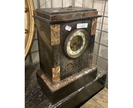 SLATE &amp; MARBLE MANTLE CLOCK