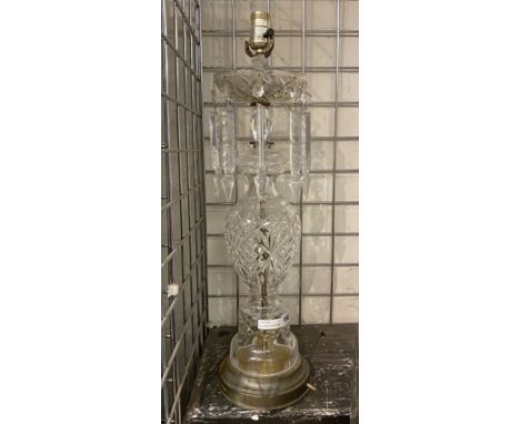 CUT GLASS LUSTRE LAMP - 66 CMS (H) APPROX
