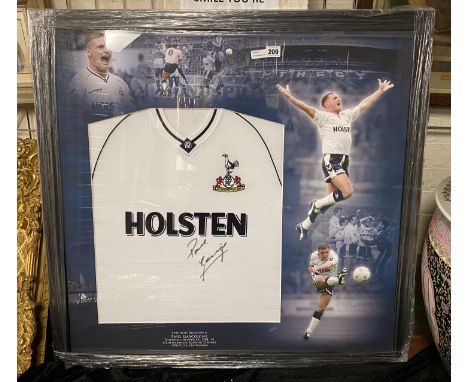 TOTTENHAM HOTSPUR PAUL GASCOIGNE SIGNED SHIRT WITH COA - FRAMED