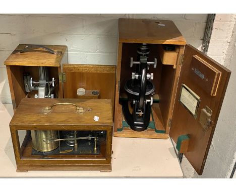 2 EARLY MICROSCOPES  AN EARLY BAROGRAPH