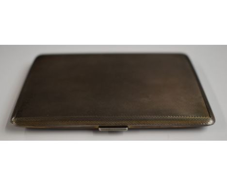 Hallmarked silver engine turned cigarette case, Birmingham 1945, maker&nbsp;William Suckling Ltd, weight 116g