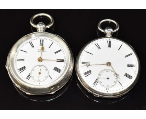 Two keyless winding pocket watches one Tree of 121 Gt Diver St London gold plated open faced pocket watch with subsidiary sec