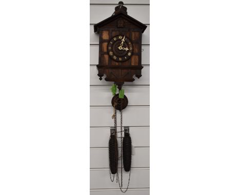 Early to mid&nbsp;20thC German cuckoo clock with wooden cuckoo and 'pipes', set in architectural form case, Camerer and Cuss 