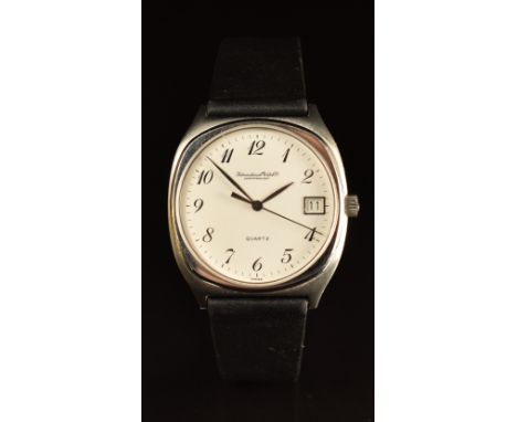 International Watch Company IWC gentleman's wristwatch ref. 3302 with date aperture, black hands and Arabic numerals, white d