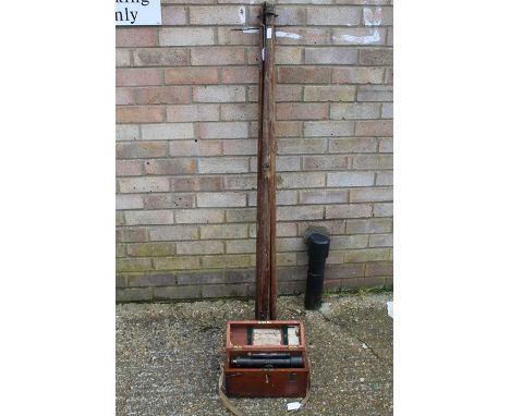 W.F. Stanley surveyors level, numbered 10056, housed in original box, together with a collapsible tripod (2)