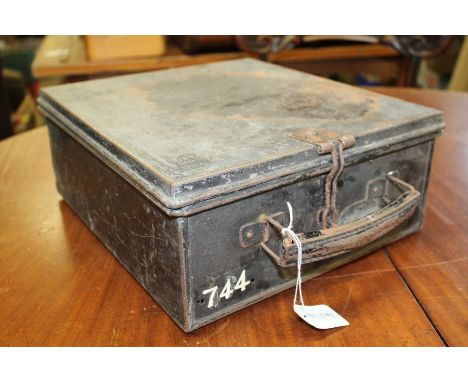 Bradford bus/tram conductors ticket holding box, numbered 744 to exterior