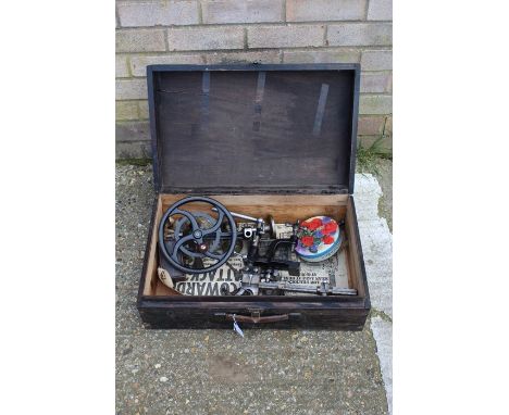F. Lorch manual watchmakers lathe, housed in a later wooden box with some accessories (qty)