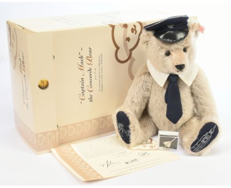 Steiff Captain Mach - The Concorde Bear, limited edition exclusive to Peter Jones of Wakefield, with Concorde pin (still boxe