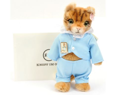 Steiff Danbury Mint Tom Kitten Beatrix Potter, white tag 690389, LE 286/5000, mohair, with swing label, certificate, Excellen