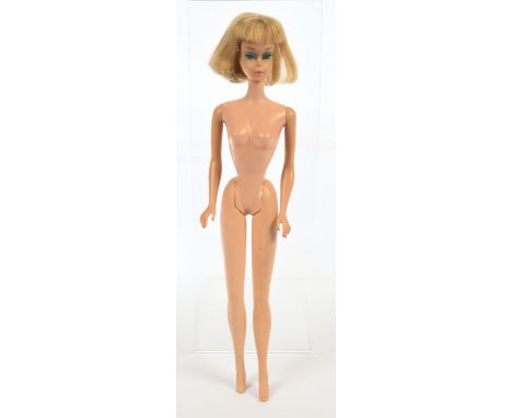 Mattel Barbie American Girl vintage doll, #1070, c1965, blonde, bendable legs, Good to Good Plus.