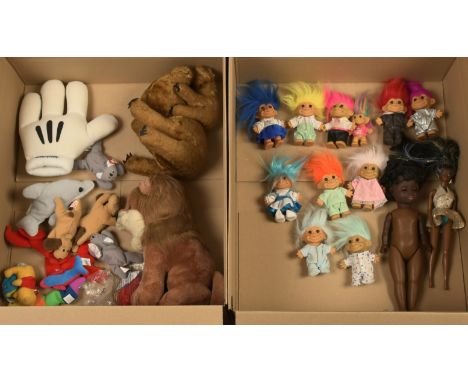 Vintage Russ Trolls, Mattel Barbie, plush koalas and lion, etc; tobacco odour, otherwise Fair to Good; (qty).