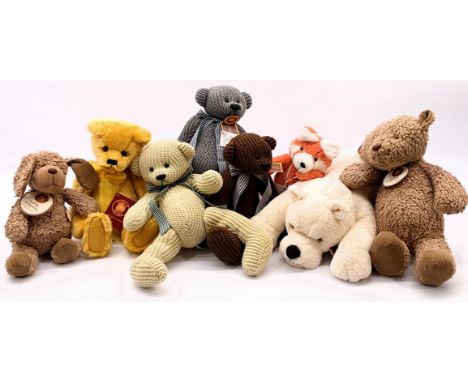 Charlie Bears group including: (1) Forever, CB 150014O, plush, swing label, 15"/38cm; (2) Bearhouse bear Thaw polar bear, BB2