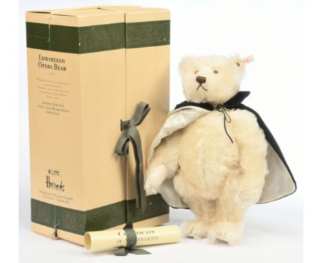 Steiff Harrods Musical Opera teddy bear, white tag 653131, LE 100/2000, mohair, plays Andrew Lloyd Webber's "All I Ask of You