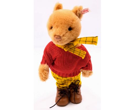 Steiff Rupert the Bear Classic, white tag 653599, LE 1973, UK &amp; Ireland exclusive, alpaca, MISSING certificate, Excellent