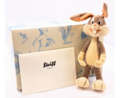 Steiff Bugs Bunny, white tag 355042, mohair, swing label, certificate, within Excellent, Excellent Plus, 15"/38cm.
