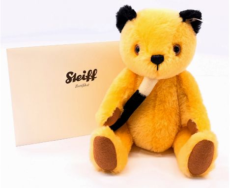 Steiff Sooty (Harry Corbett's Sooty Show), white tag 663932, LE 2000, 2011, apricot and black mohair teddy bear, certificate,