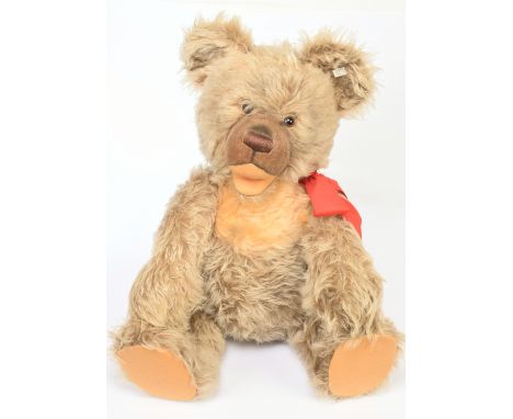 Steiff Zotty teddy bear 1953 replica, white tag 408700, mohair, missing tags and certificate, would benefit from cleaning due