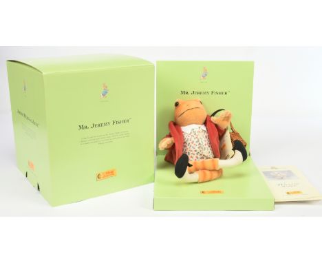 Steiff Beatrix Potter Mr Jeremy Fisher, white tag 354243, LE 1500, mohair, with swing label certificate, Near Mint within Exc