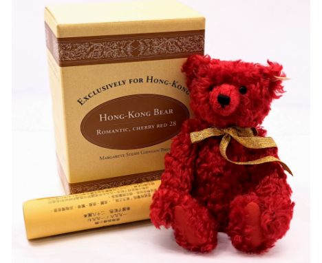 Steiff Hong Kong Romantic Teddy Bear, white tag 652530, LE 2000, mohair, certificate, within Good Plus box, outer trade carto