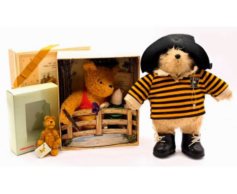 Winnie The Pooh &amp; Paddington Bear group including: (1) Disney Classic Winnie the Pooh and Piglet, LE 635/2000, plush and 