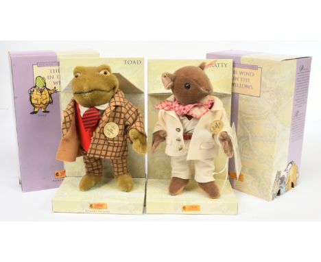 Steiff the Wind in the Willows pair: (1) Steiff The Wind in the Willows Ratty, 1999, white tag 037047, LE 4000, chest and swi