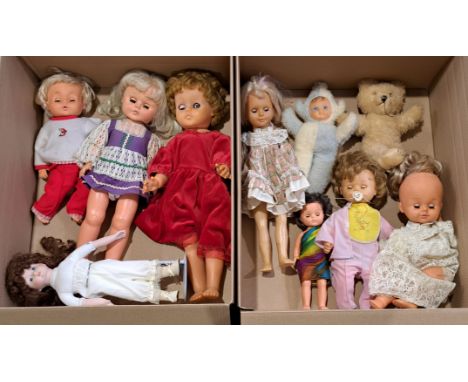 Collection Of Vintage Dolls And Bears Includes: Jesmar Doll, Roddy Doll, Palitoy, Porcelain Doll, Chad Valley Plush Teddy Bea