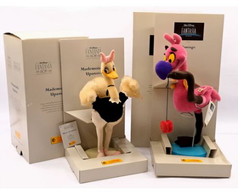 Steiff Disney Fantasia pair including: (1) Flamingo, white tag 651700, LE 2000, mohair, swing tag certificate (foxed), within