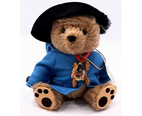 Steiff Danbury Paddington Bear, Golden Anniversary, white tag 662010, LE to the year 2008, mohair, wearing 18ct plated 50th a