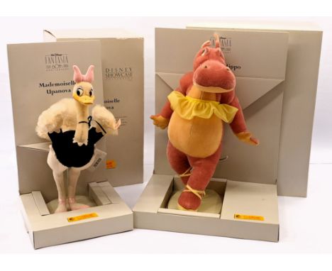 Steiff Disney Fantasia pair including: (1) ) Mademoiselle Upanova ostrich, white tag 651625, LE 2000, mohair, swing label cer