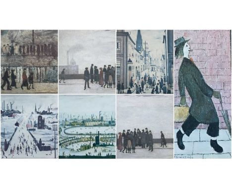 AFTER L.S. LOWRY, seven colour prints - including The Organ Grinder, The Pond, etc., largest 27 x 50.5cms (7)Provenance: priv