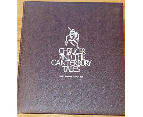 Chaucer And The Canterbury Tales, a complete first edition proof set of 36 silver medals.