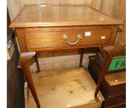 A circa 1900 mahogany square single drawer occasional table, w.58cm 