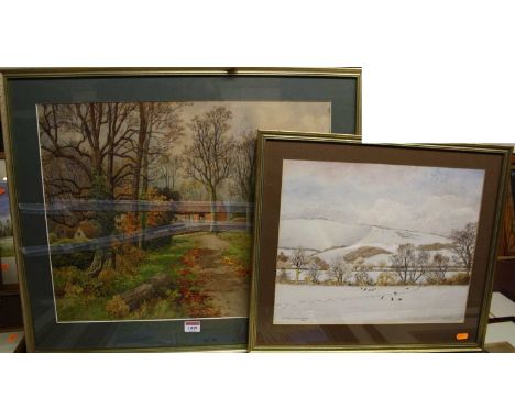 James Matthews - At Pole Gate looking South, watercolour, signed and dated lower left 1938, 32x40cm, together with one other 