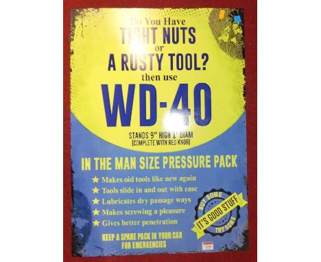 A contemporary laminate on metal wall sign titled 'Do you have tight nuts or a rusty tool?', 70 x 50cm 