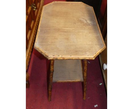 An early 20th century bamboo two-tier occasional table, w.62cm