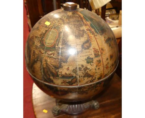 A contemporary table-top globe bar, with hinged action, h.53cm