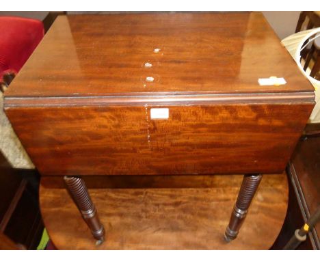 A 19th century mahogany dropflap work table, w.56cm 